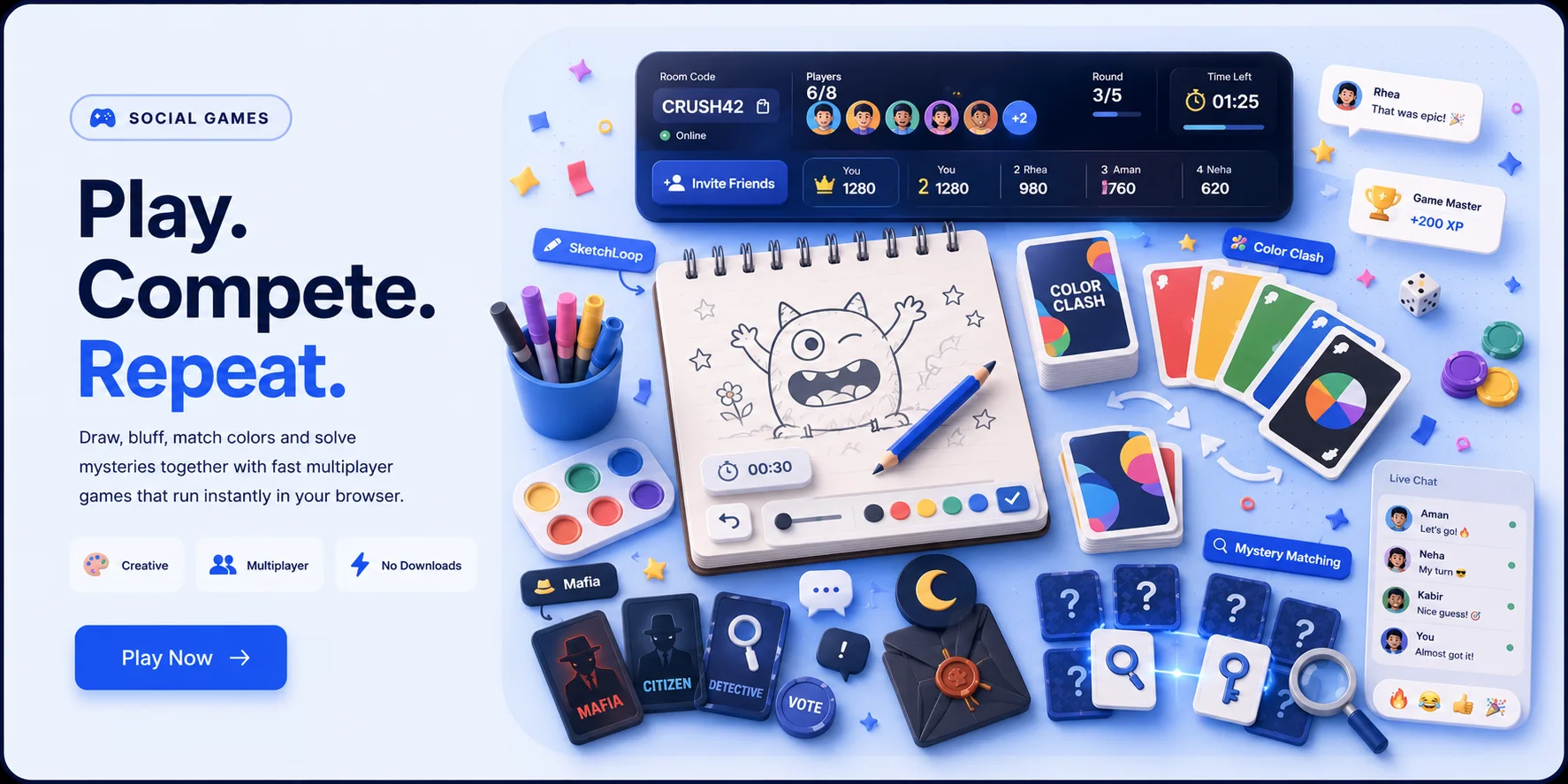 Games — Color Clash, SketchLoop and more